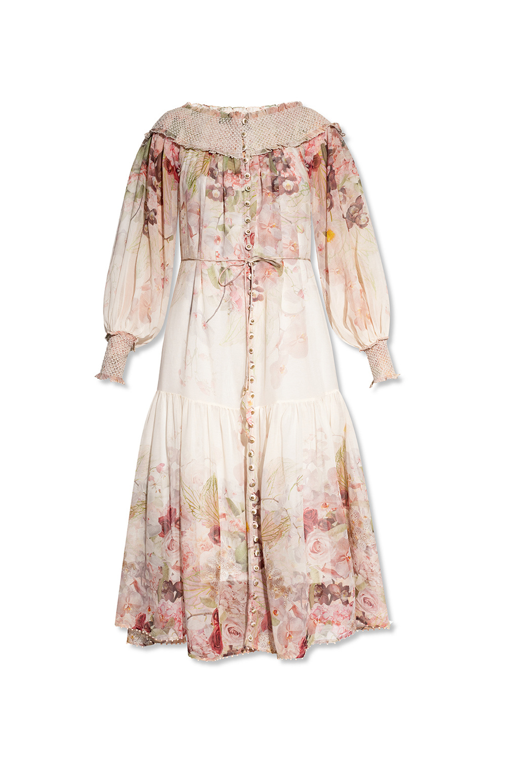 SchaferandweinerShops VI - Dress with floral motif Zimmermann - ruffle-bib  broderie mini dress Rosa